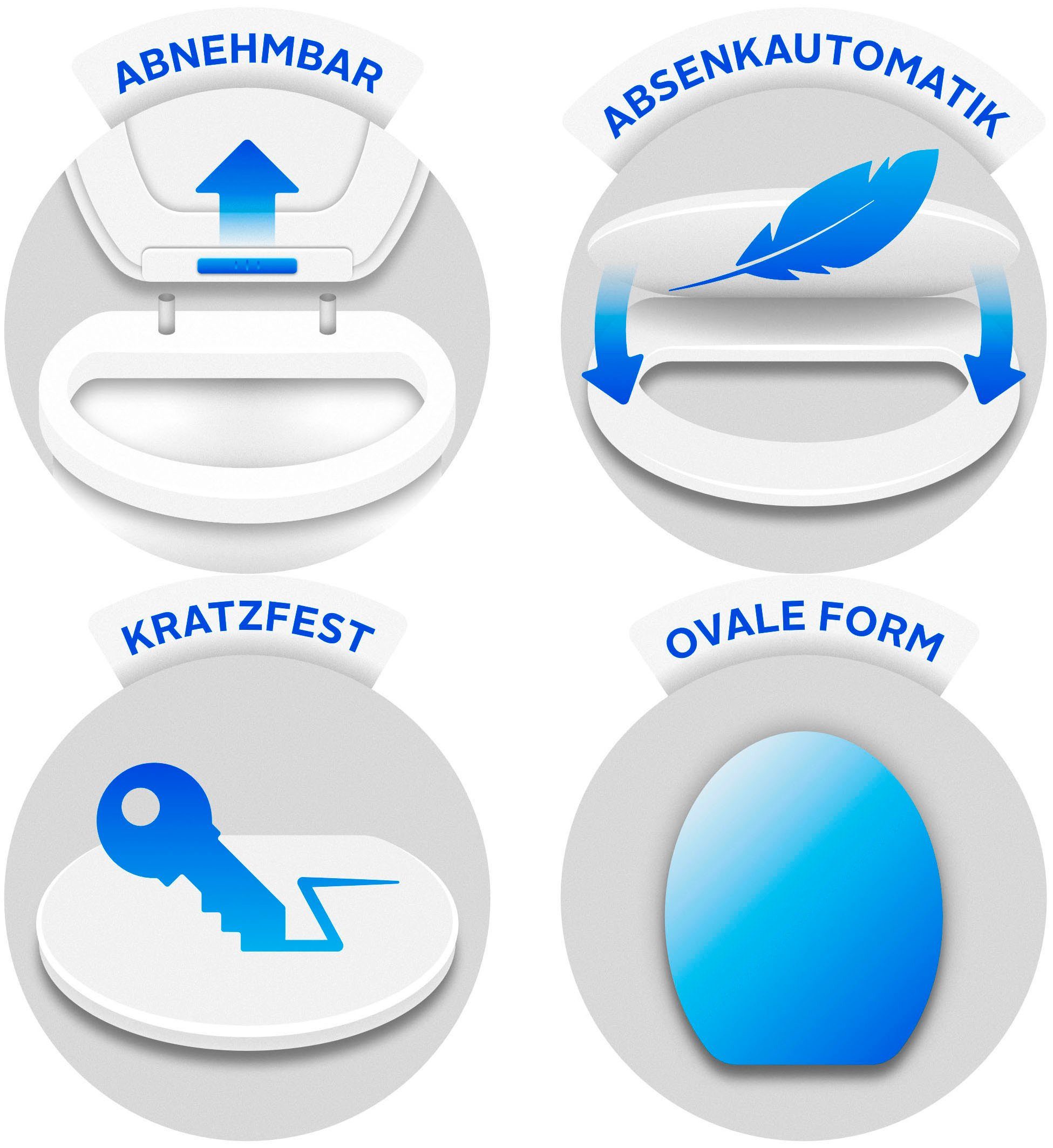 WENKO WC-Sitz Agate, mit Relief, aus antibakteriellem Duroplast
