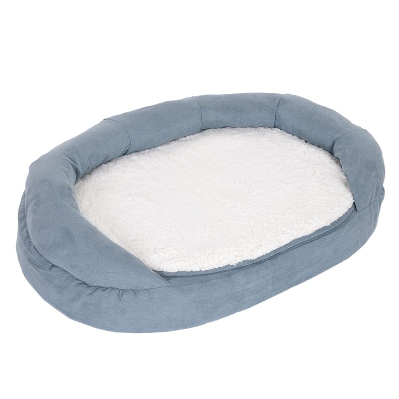 Hundebett Memory oval - grau-blau zu TOP-Preisen