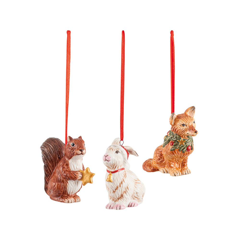 Villeroy & Boch Ornements animaux de la forêt, ens. 3p. Nostalgic Ornaments Décoration