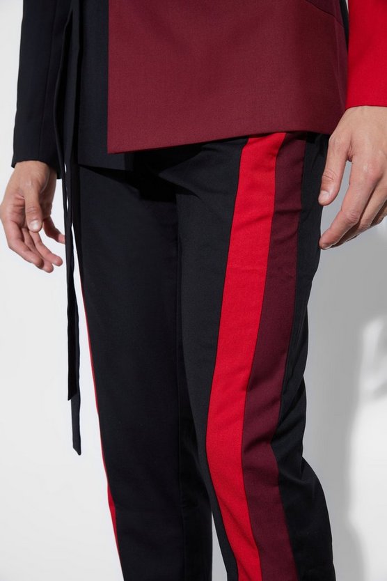 Skinny Colorblock Anzughose