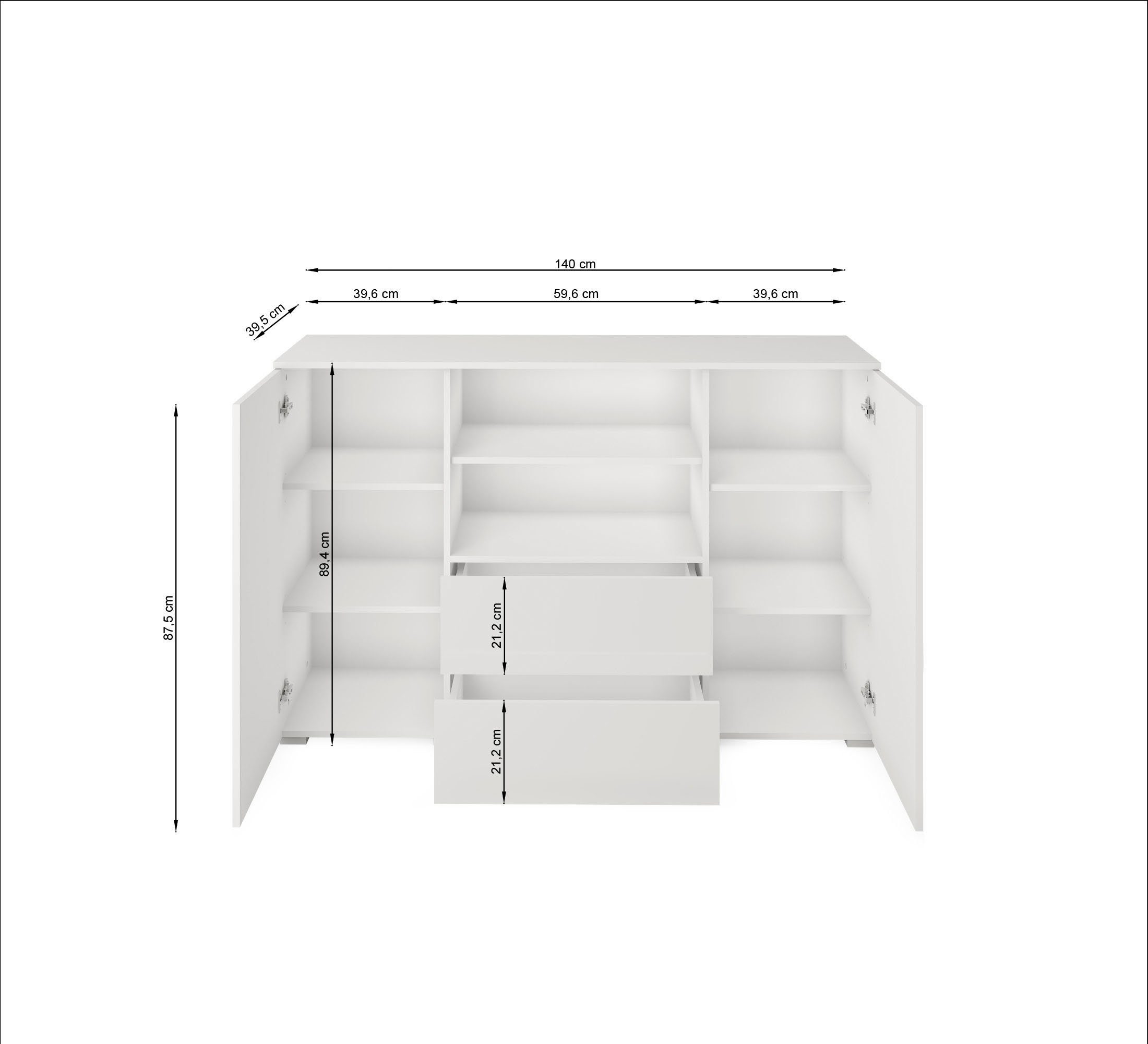 INOSIGN Sideboard Paris, Breite 140 cm