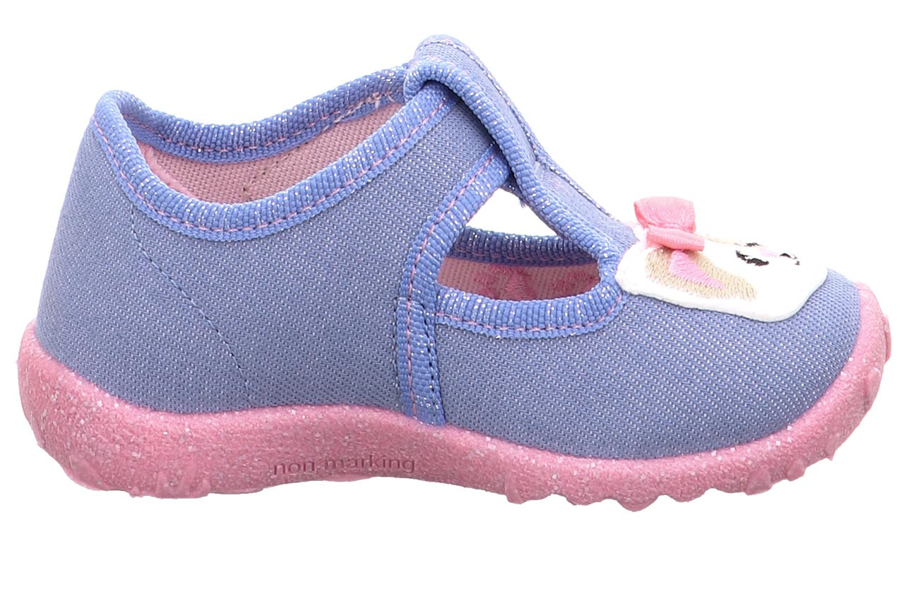 SPOTTY - Blau/RosaHausschuh mit Klettverschluss