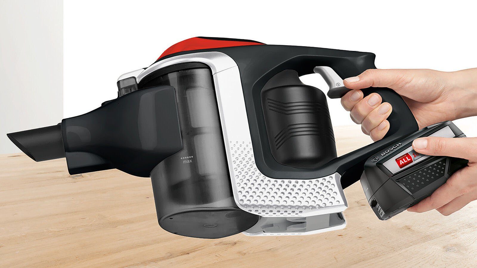 BOSCH Akku-Stielstaubsauger Unlimited ProPower BSS81POW1, Serie 8, schwarz, beutellos, 18V Bosch Power for ALL, 5,0 Ah Akku, inkl. umfangreichem Zubehör