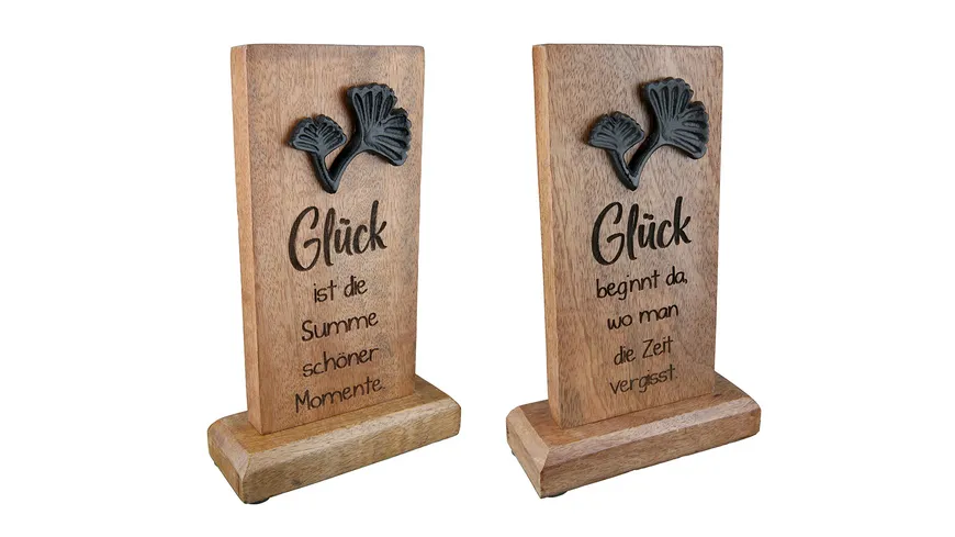 GILDE Standrelief Rechteckig H=21cm Naturfarben