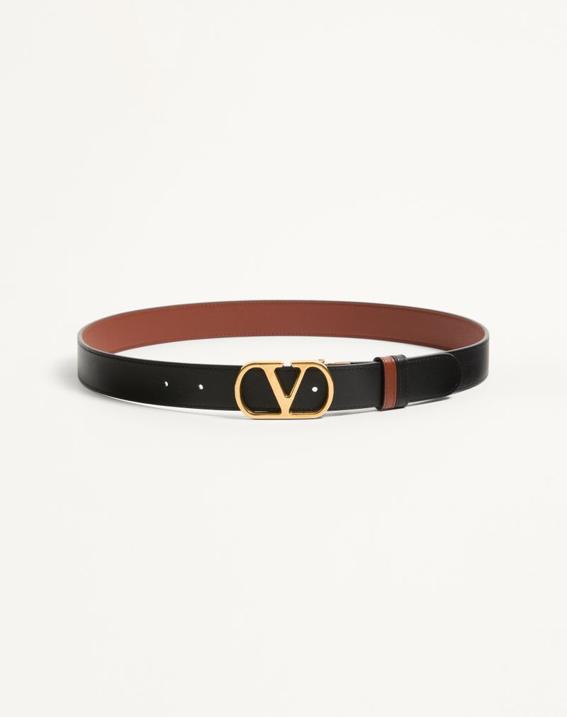 VLogo Signature Vendbart Bælte i Skinnende Kalveskind 30mm
