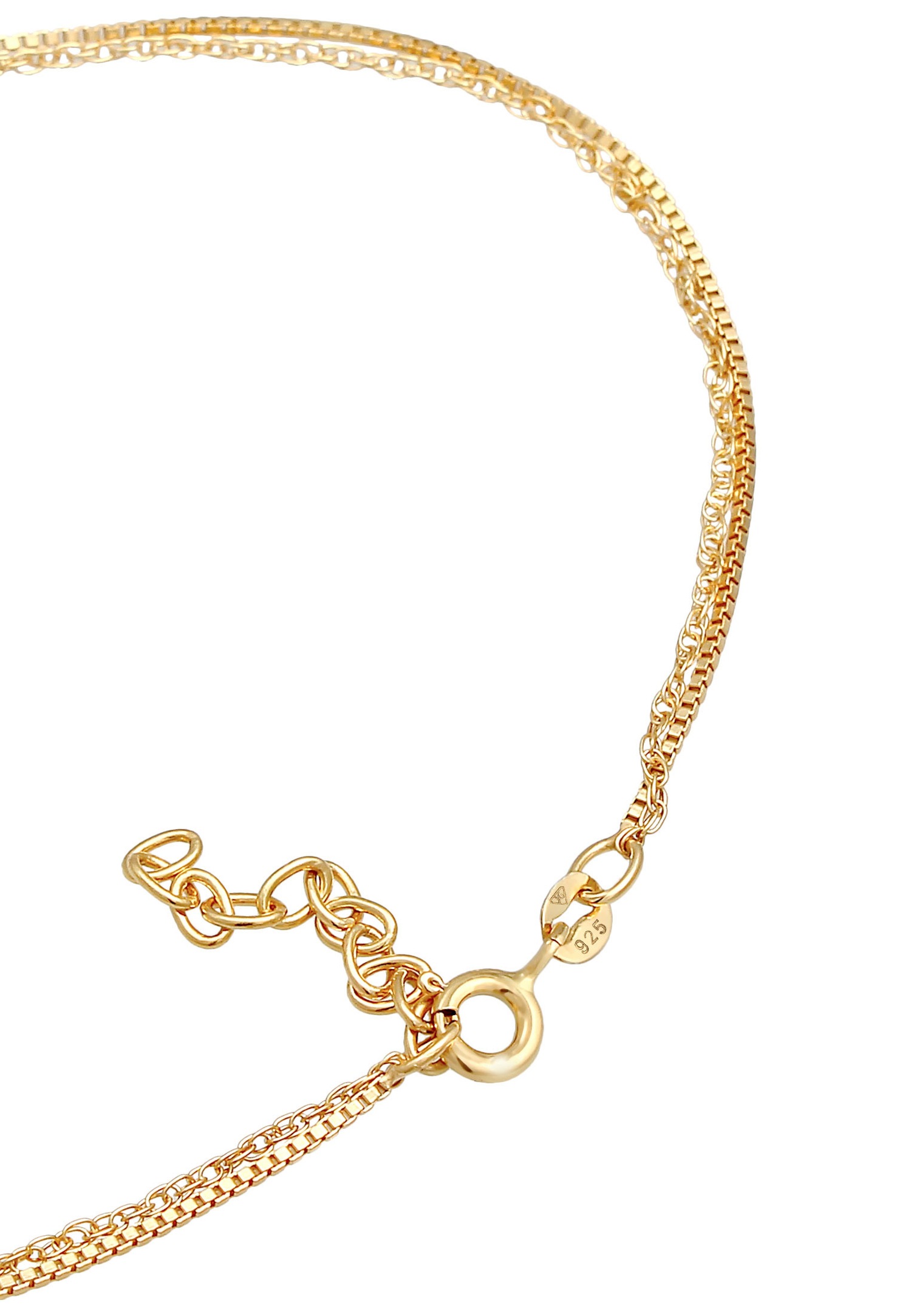 Elli Women's Venetian Chain Link Necklace, Base Layer, Summer, Adjustable in 925 Sterling Silver
