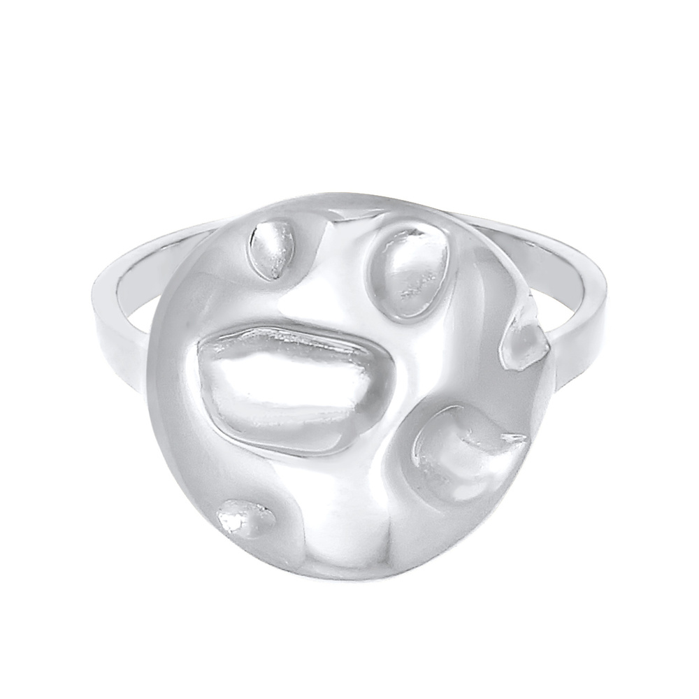 Elli Elli Bague Plättchen Coin Rund Struktur Geo 925 Silber Bague