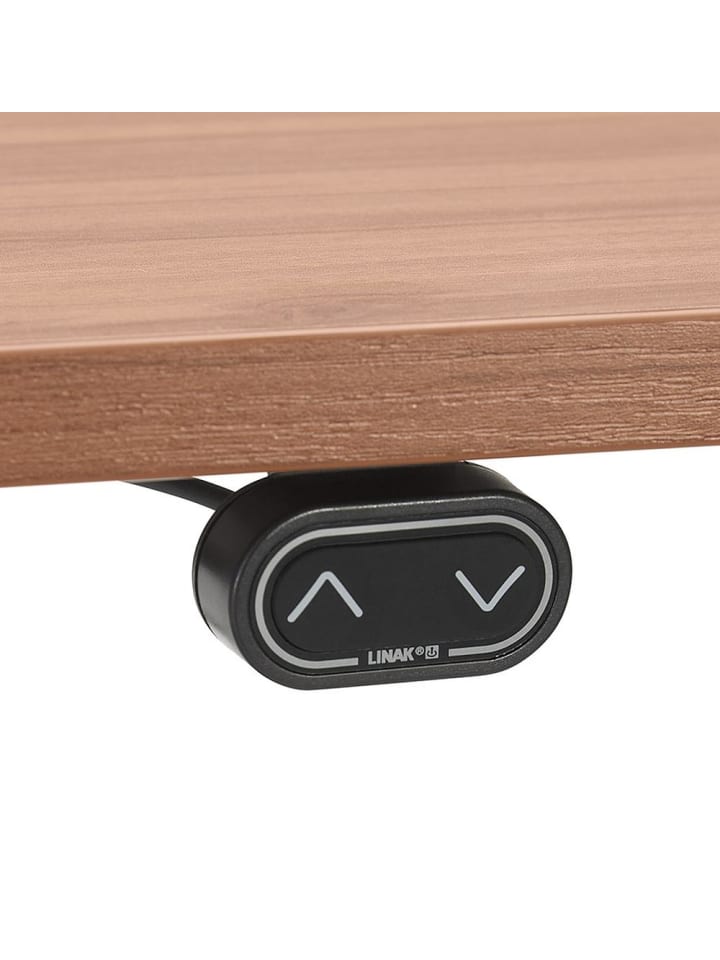 KADIMA DESIGN Schreibtisch 140x70 cm elektrisch höhenverstellbar ergonomisch in Braun-Weiß günstig kaufen