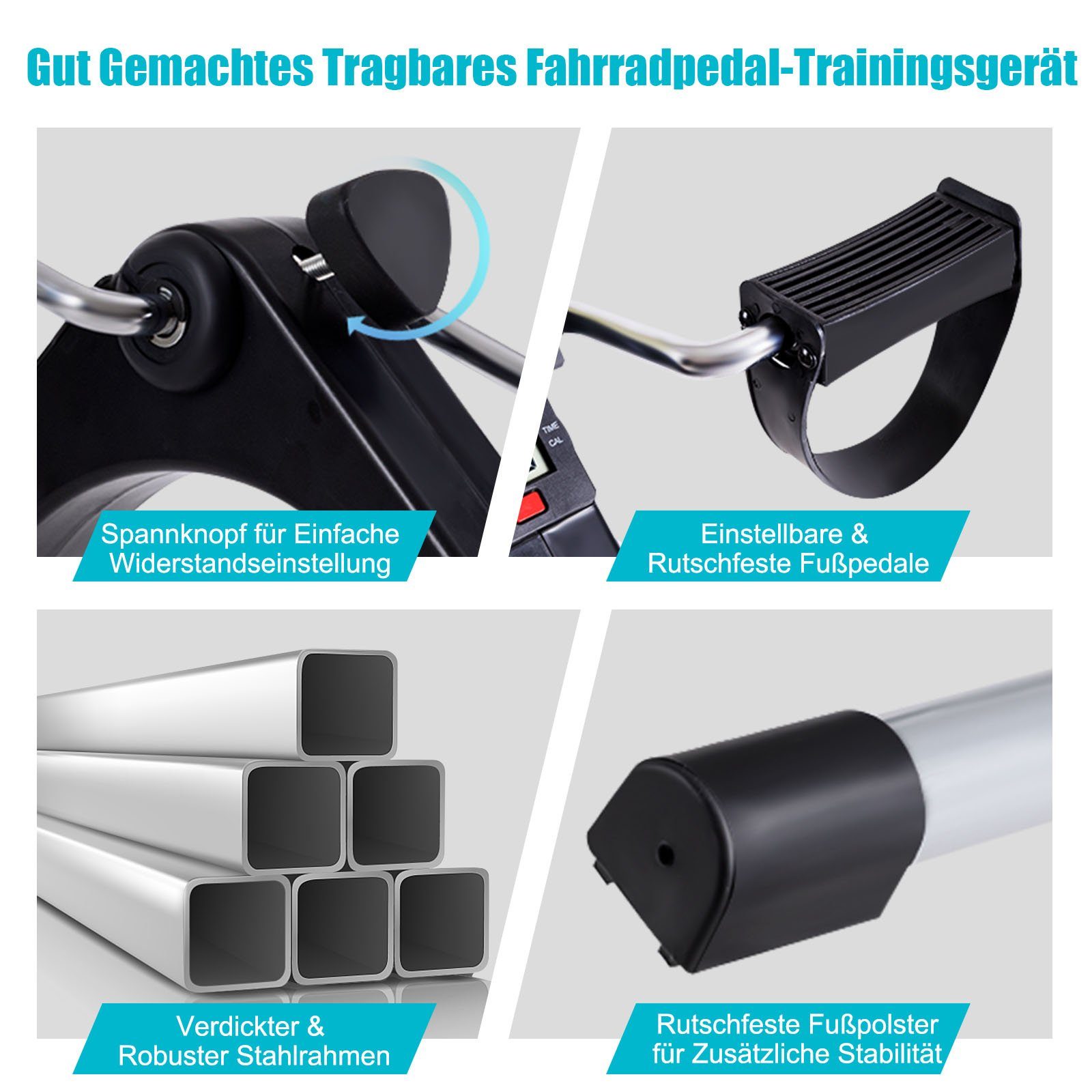 COSTWAY Heimtrainer Up-Down-Stepper, mit Einstellbarer Magnetwiderstand