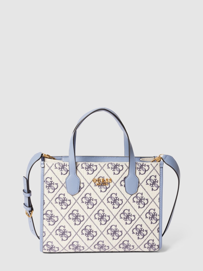 Tote Bag mit Allover-Logo Modell 'SILVANA' in lila