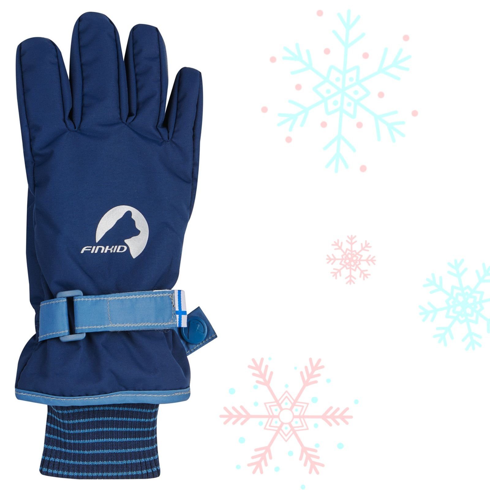 Finkid Jumpsuit Finkid Pikkurilli Navy/Real Teal Schneehandschuhe Winterhandschuhe Outdoorhose Winterbekleidung Schneekleidung Kinder