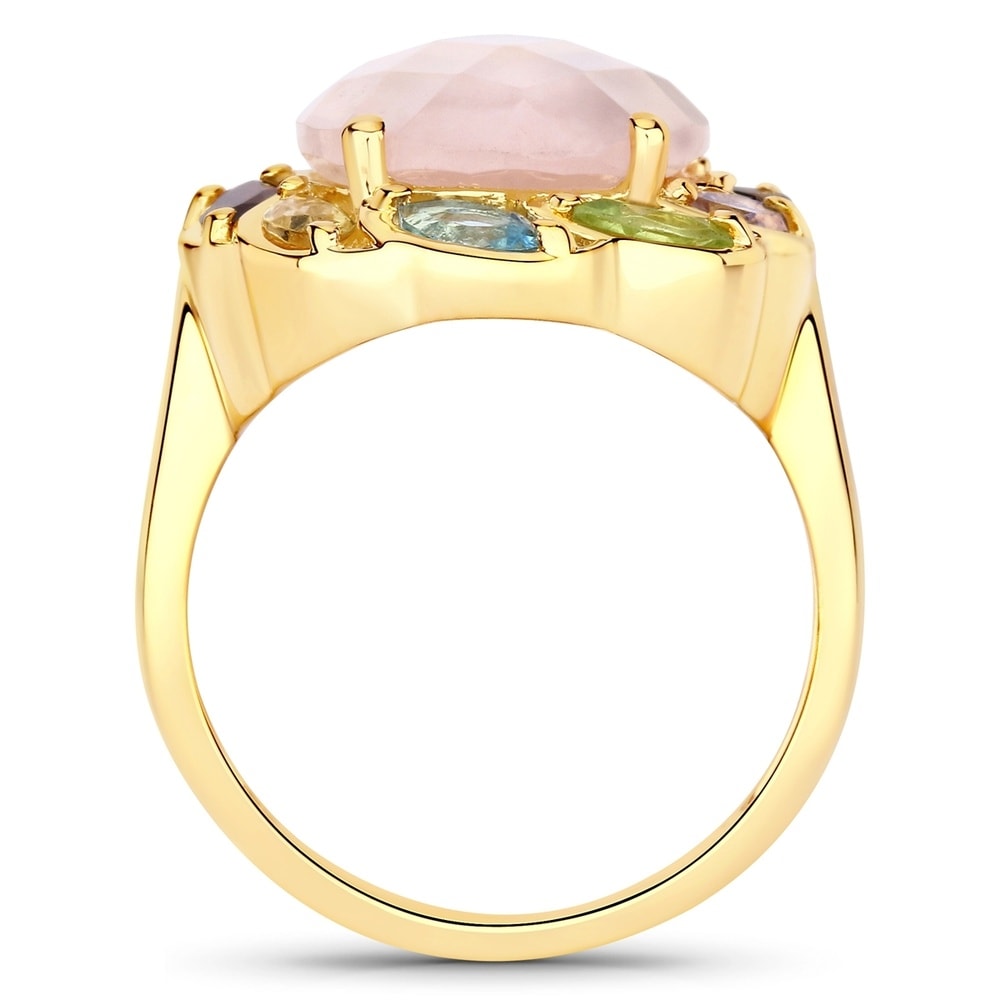 Rafaela Donata Bague Argent sterling Quartz rose en Or jaune Bague