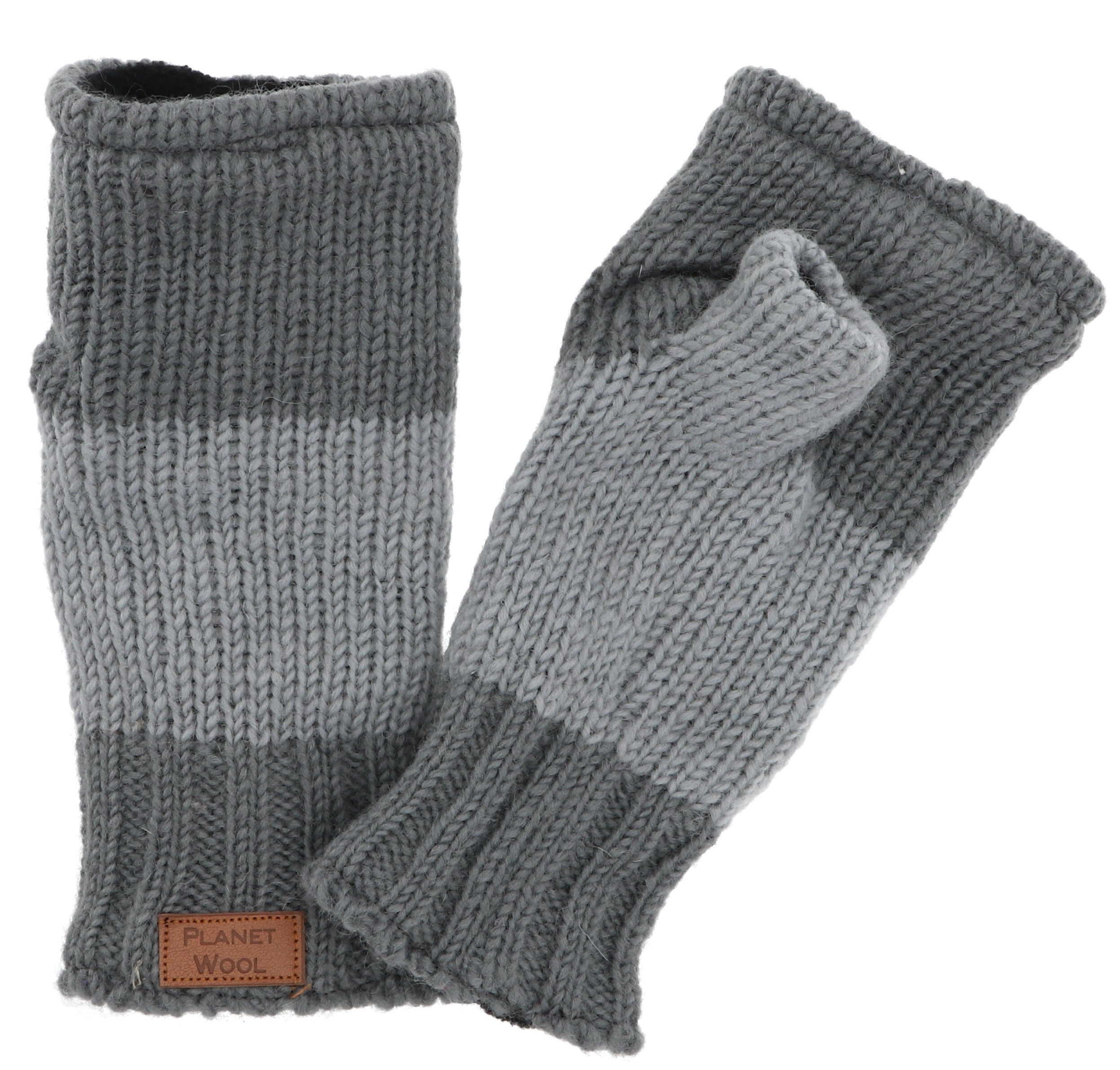 Guru-Shop Strickhandschuhe Handgestrickte Pulswärmer, Handstulpen,..