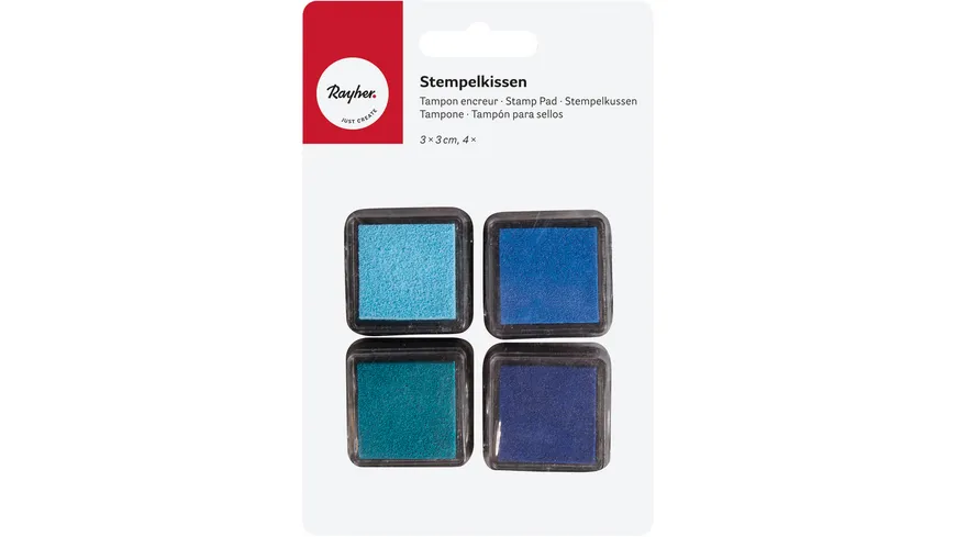 Rayher Mini-Stempelkissen-Set Boys 3x3 cm 4 Stück