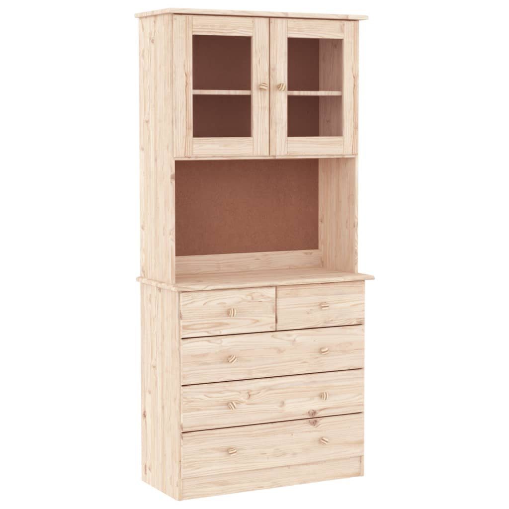 vidaXL Sideboard Highboard ALTA 77x35x165 cm Massivholz Kiefer (1 St)