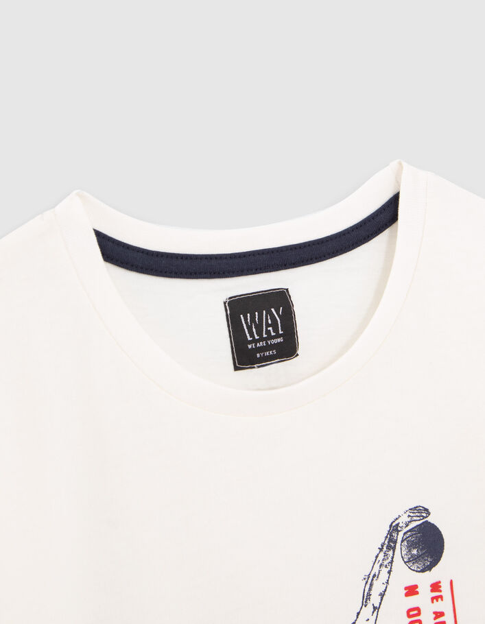 T-shirt blanc visuels basketteurs garçon
