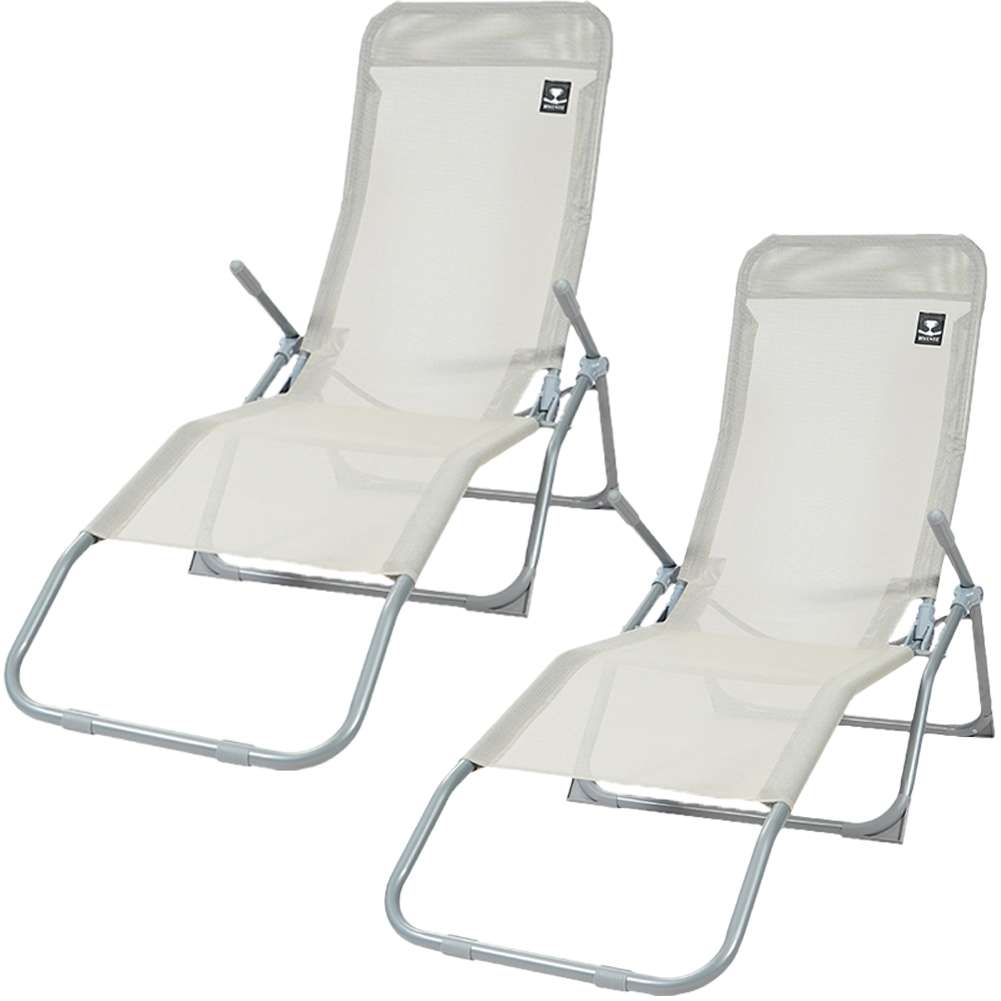 BIXENTE klappbare Gartenliege 157 cm 2er-Set beige