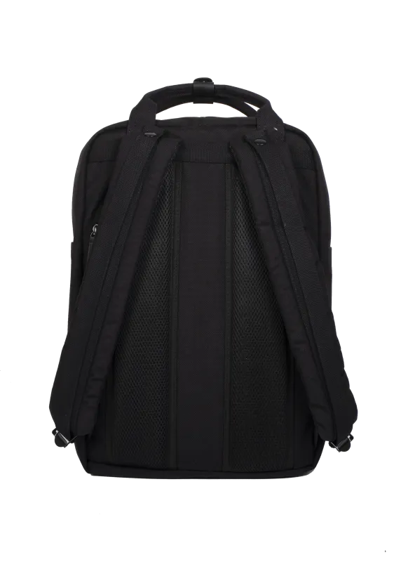 Doughnut Macaroon Large Cordura Black Backpack - black