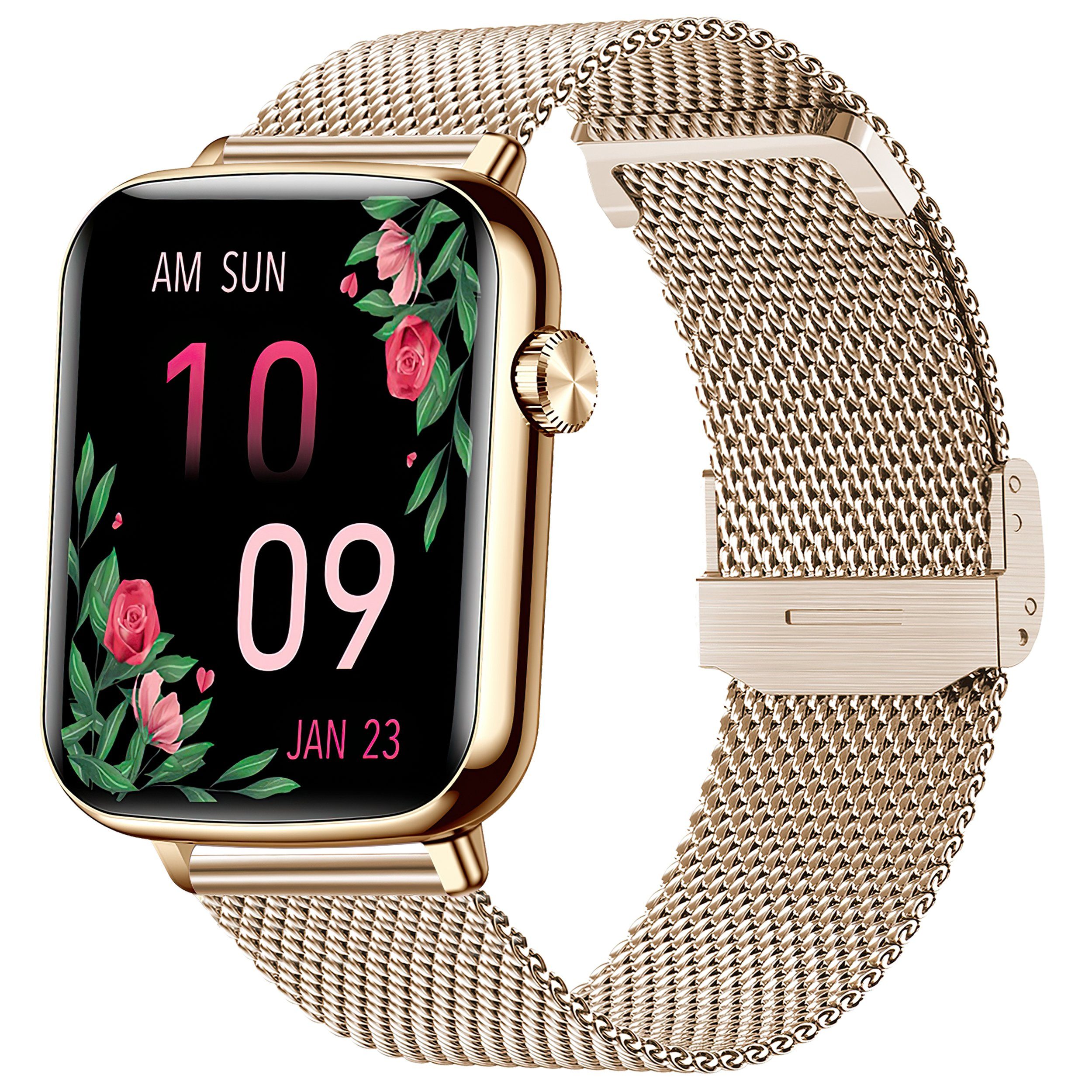 Mutoy Smartwatch, Smartwatch Damen mit Telefonfunktion Uhren Herren Smartwatch (1,81