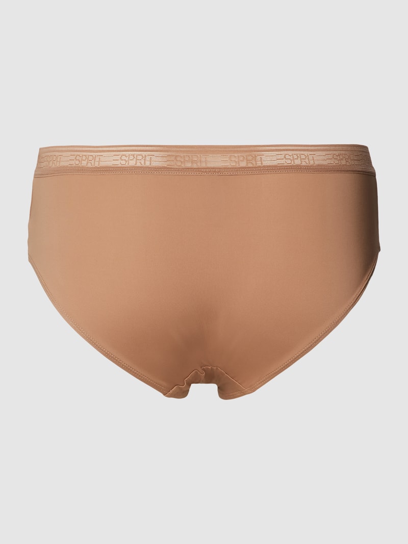 Pants mit semitransparentem Logo-Bund in beige