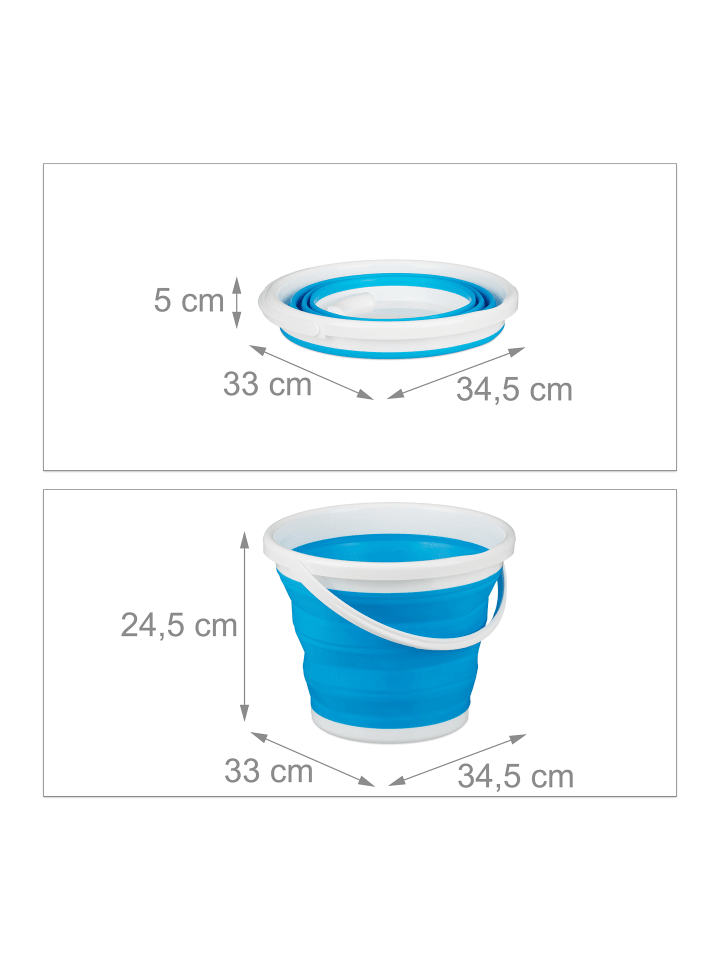 relaxdays 10x Falteimer in Blau - 10 l günstig kaufen onesize