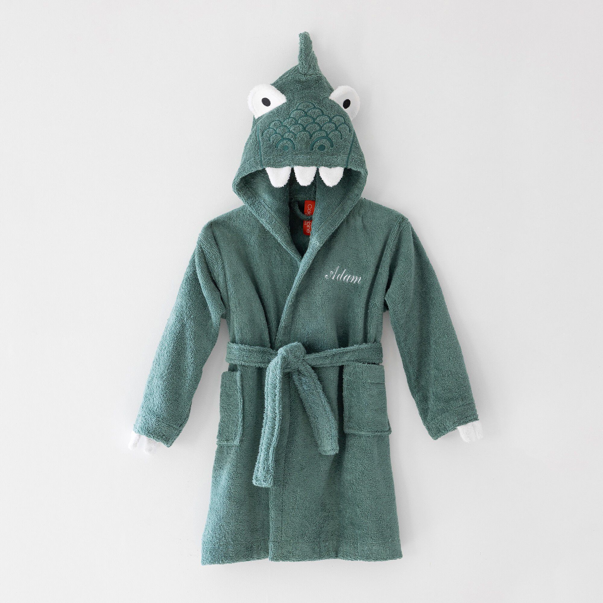 Peignoir de bain enfant à capuche dinosaure personnalisable