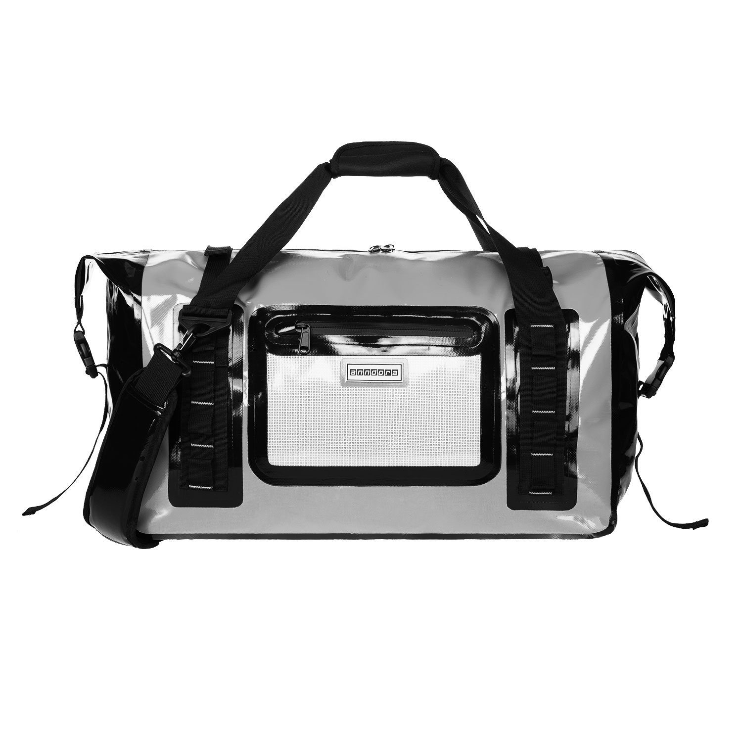anndora Sporttasche Tarpaulin Packsack Reisetasche wasserdicht (50 Liter, Grau)