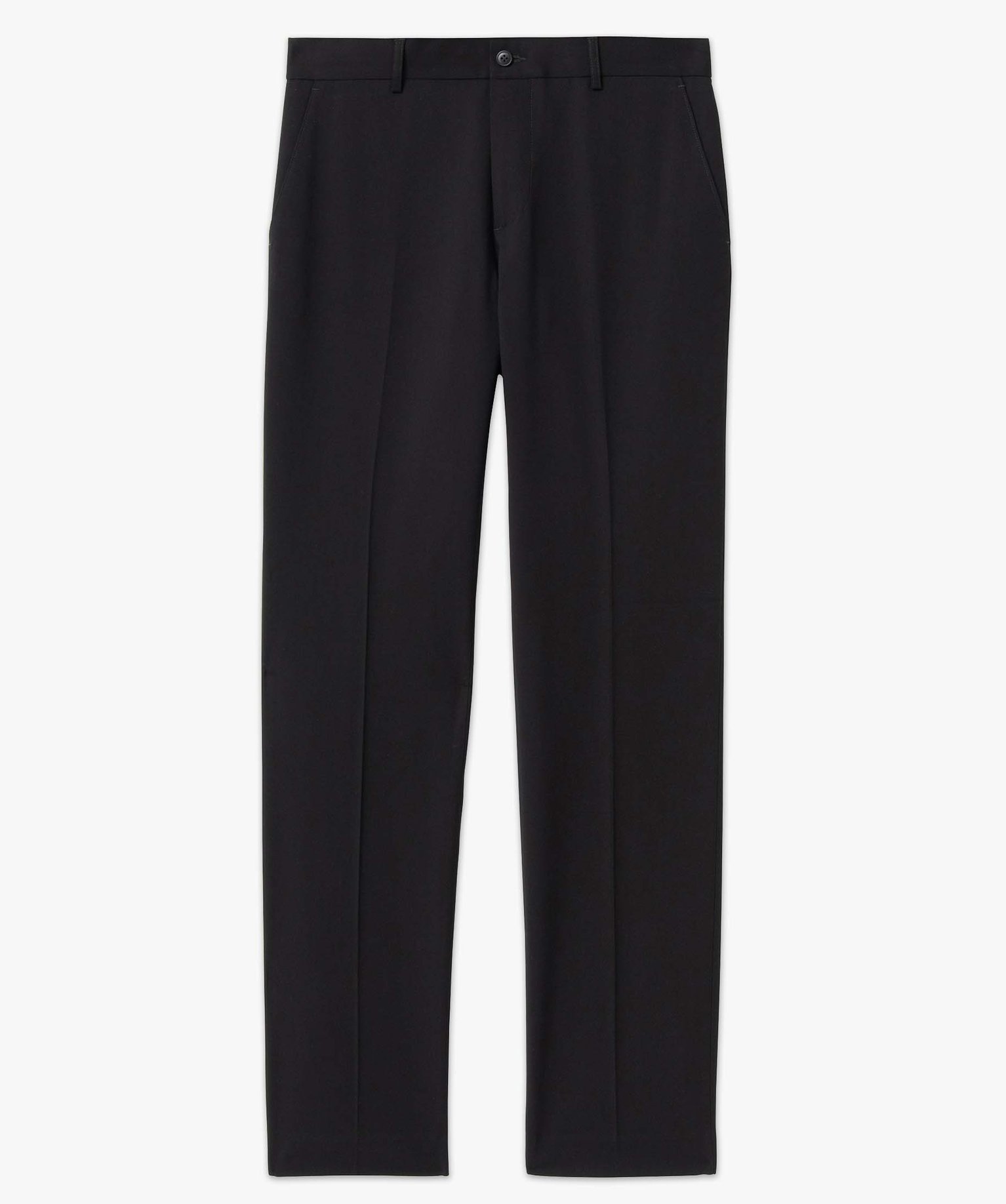 Pantalon de costume homme en toile coupe droite noir | GEMO