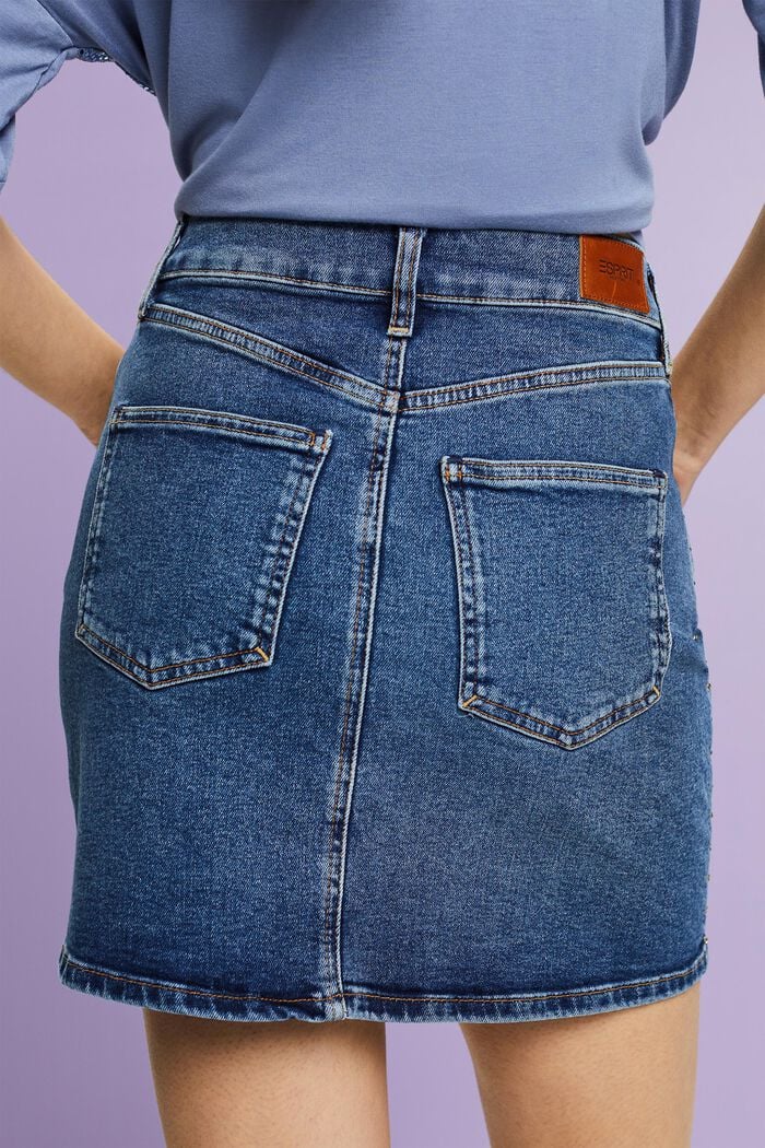 Jeans-Minirock mit Strasssteinen