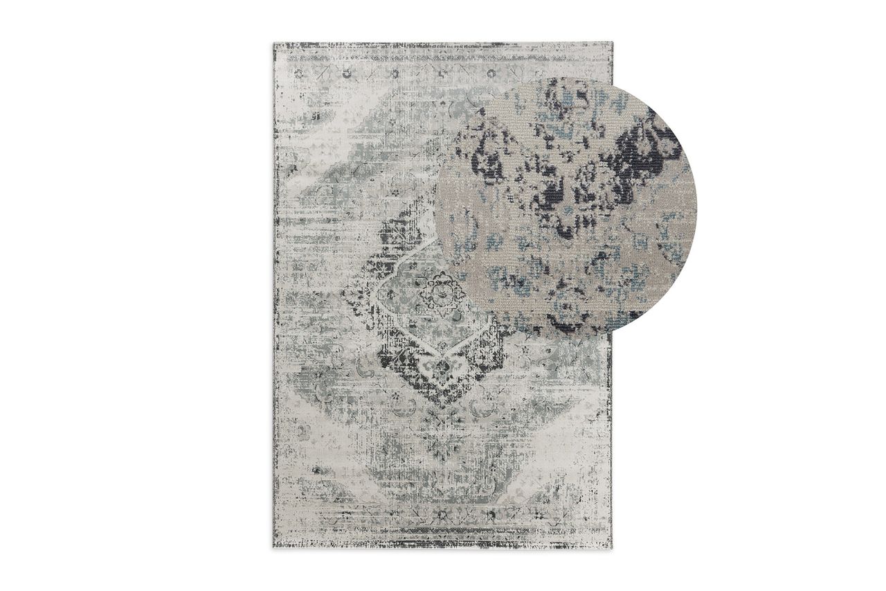 Lifa Living Vintage Teppich - Aqua Thuy - Beige/Silber