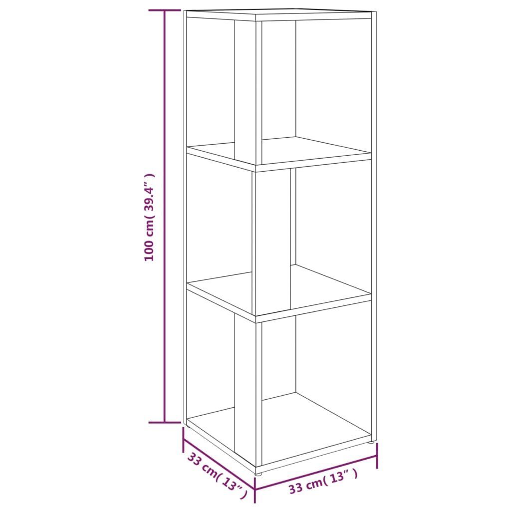 vidaXL Fächerschrank Eckregal Räuchereiche 33x33x100 cm Holzwerkstoff (1-St)