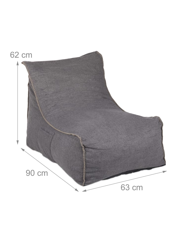 relaxdays Sitzsack in Grau günstig kaufen onesize