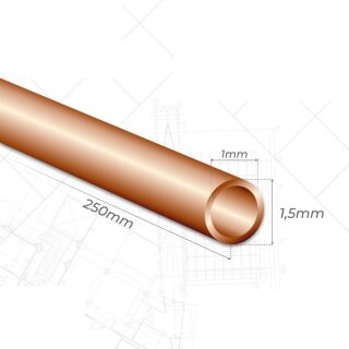 Rundes Kupferrohr 1,5mm