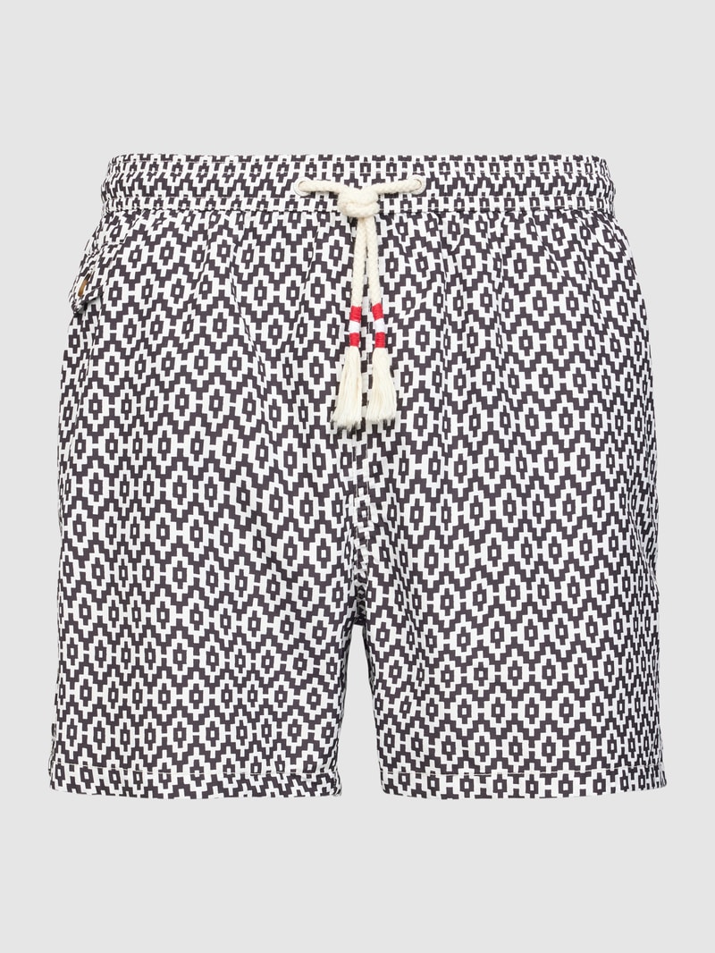 Badehose mit Allover-Muster Modell 'LIGHTING' in schwarz