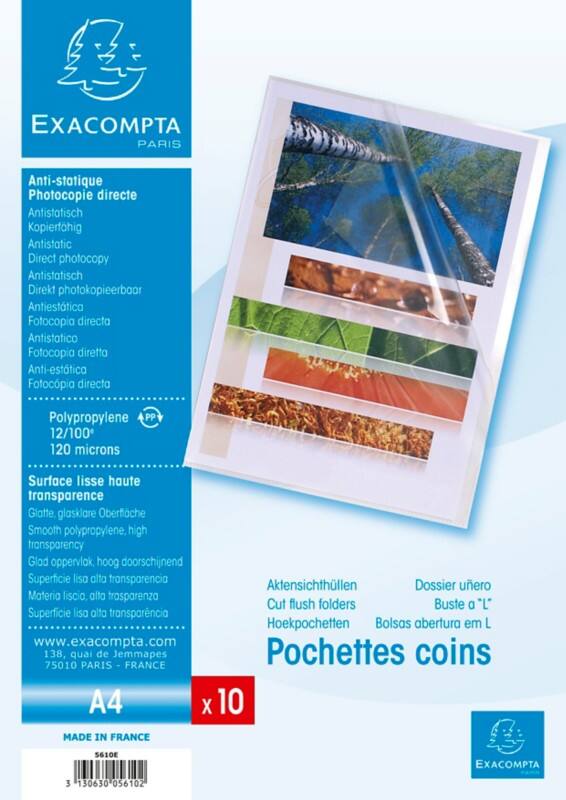 Exacompta Klarsichthüllen DIN A4 Transparent PP (Polypropylen) 120 Mikron 10 Stück