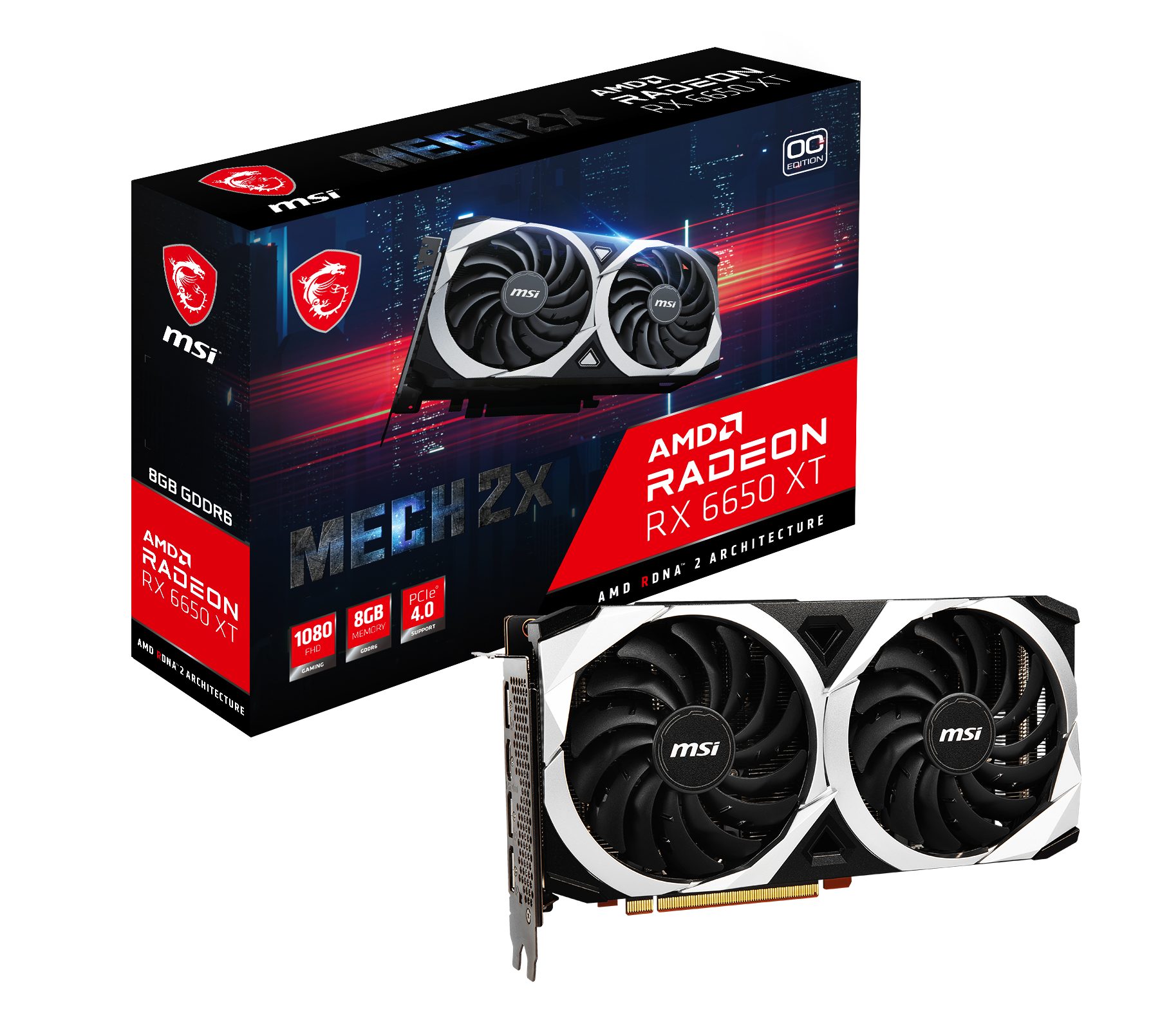 MSI Radeon RX 6650 XT MECH 2X 8G OC Grafikkarte (8 GB, GDDR6)