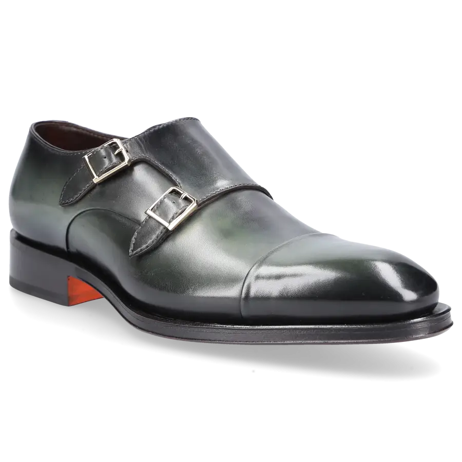 Santoni - Monk Schuhe 17736 Kalbsleder - grün
