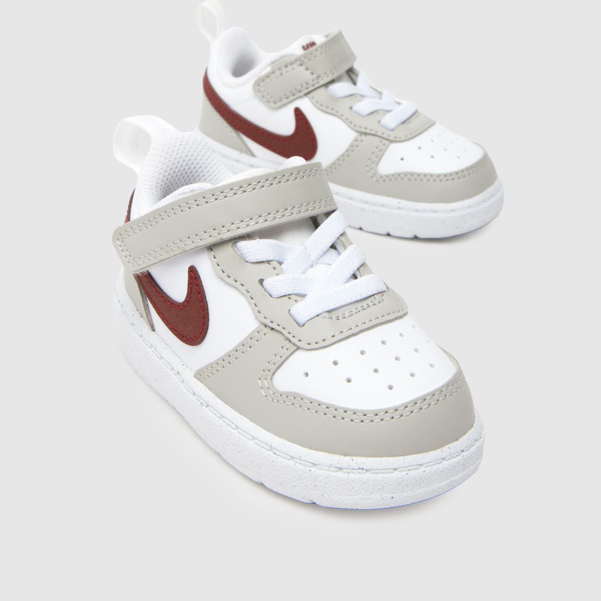 Nike vita & grå Court Borough Low Recraft flickor småbarnsskor