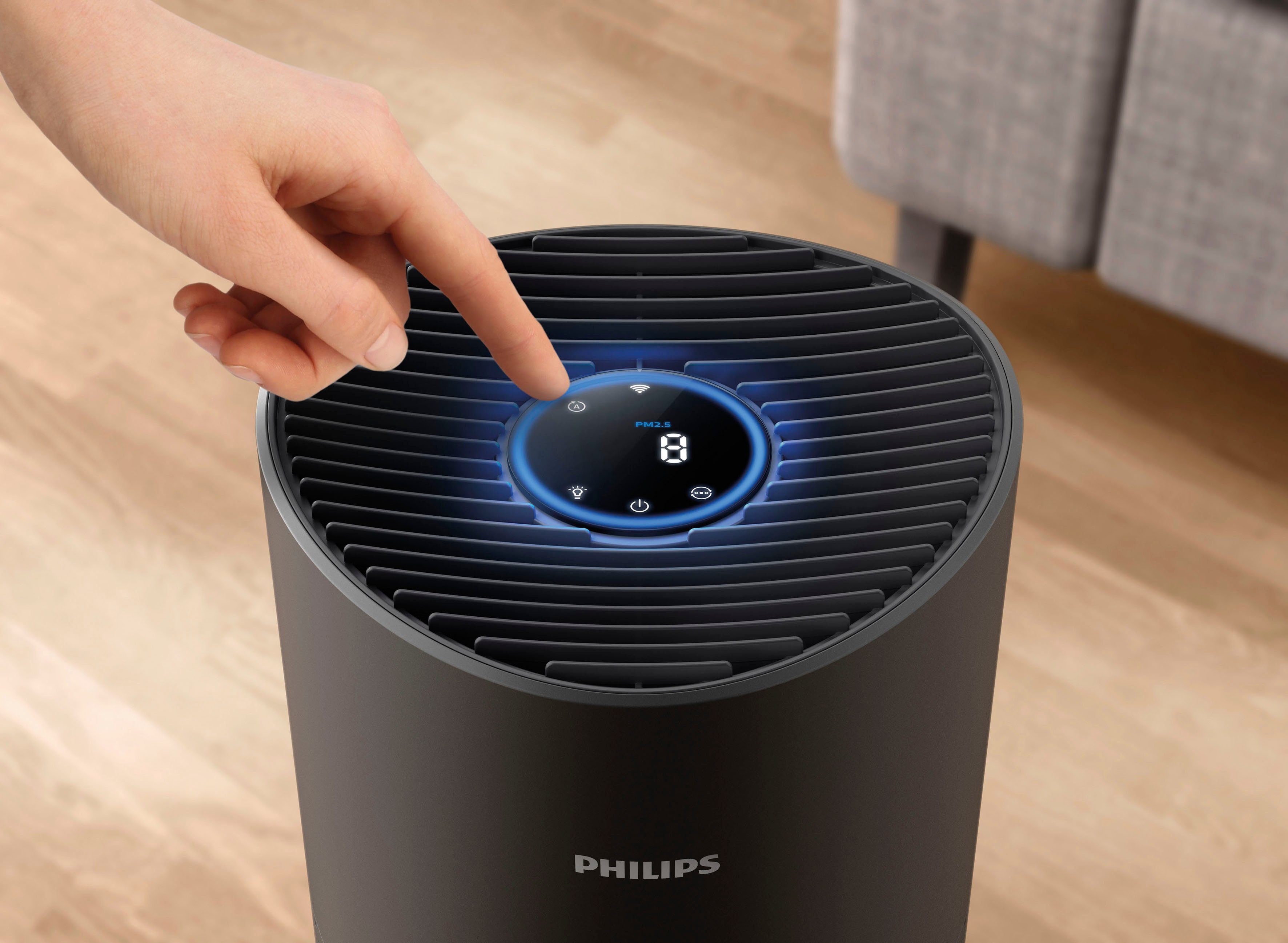 Philips Luftreiniger AC1715/11 1000i Serie, für 78 m² Räume, mit App-Anbindung und für Allergiker geeignet