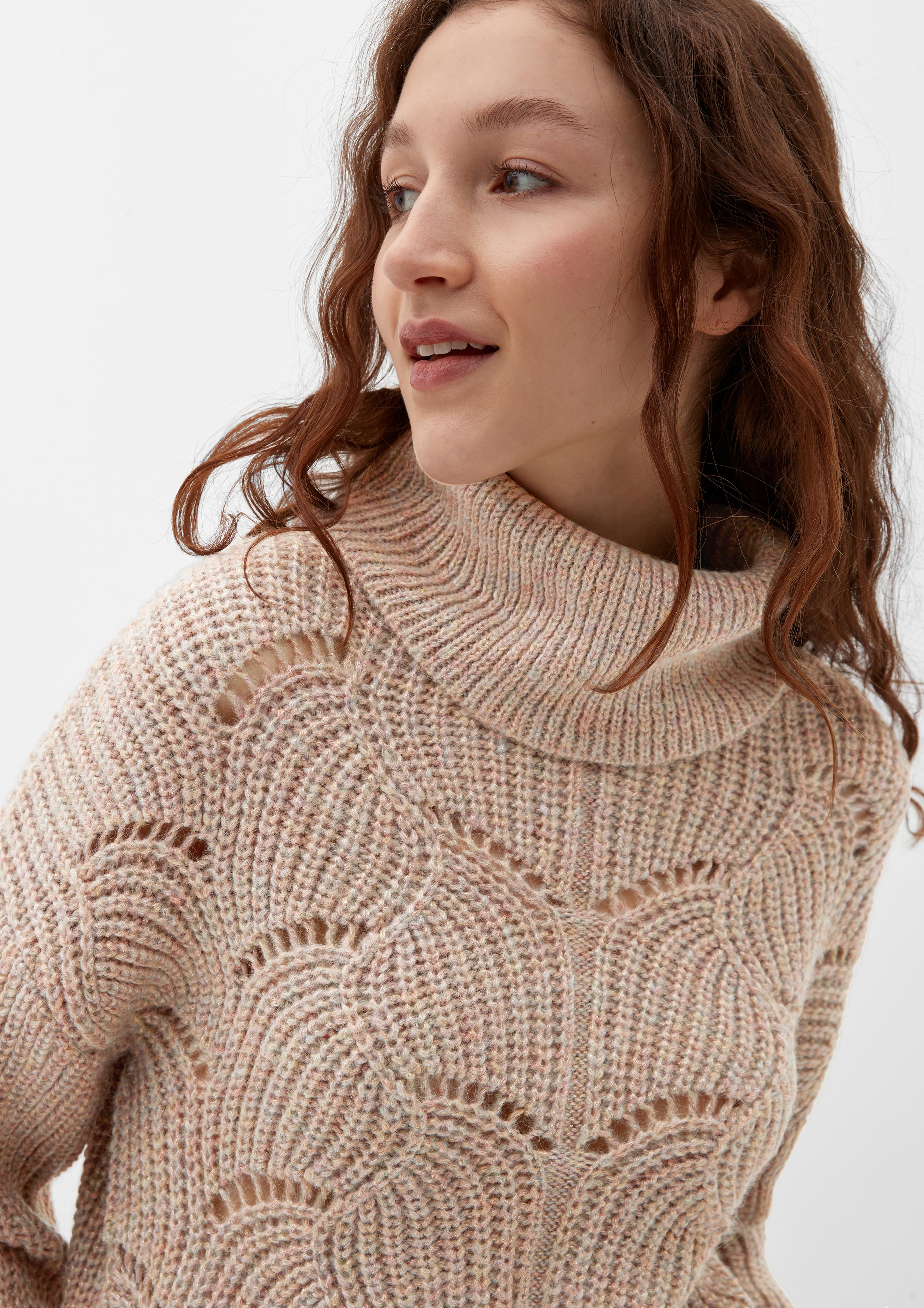 Rollkragenpullover mit Glitzergarn  2124704-20W0