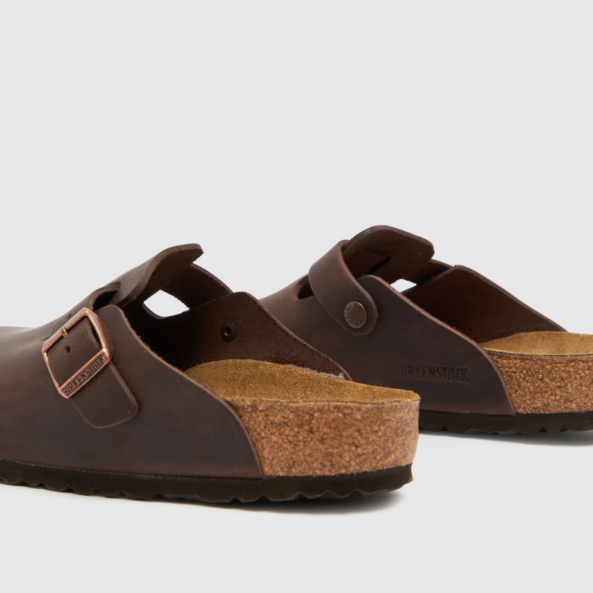 BIRKENSTOCK – Boston – Mörkbruna sandaler med träskor