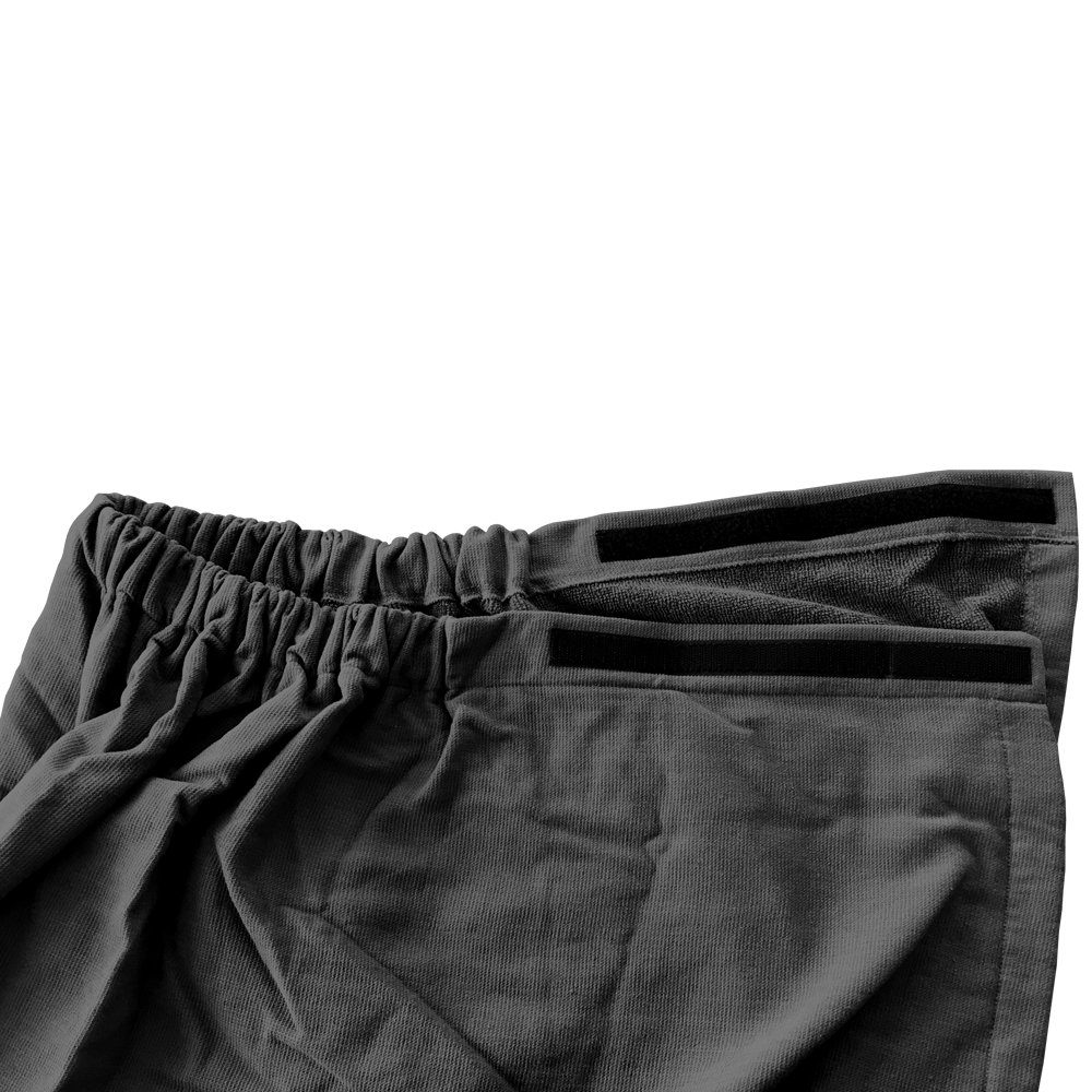ARLI Saunatuch Saunakilt Damen Saunatuch Saunahandtuch Baumwolle Anthrazit Gummizug Tasche Klettverschluss praktisch individuell anpassbare Größe Sauna Sarong Kilt Wellness 90 x 150 cm Hamam, (1-St)