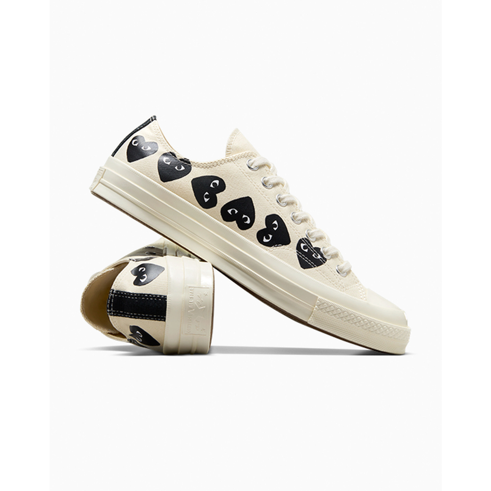 Converse Comme des Garçons PLAY x Converse Chuck 70 Low White Multi Heart A08150C / weiss