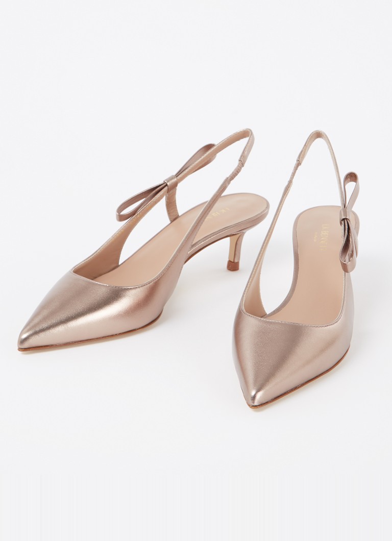 LKBennett Barette leather slingback with metallic finish