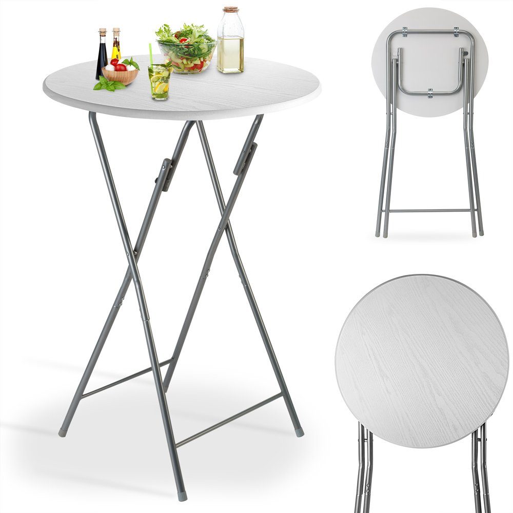 Casaria Stehtisch (1-St), Klappbar 110cm Hoch Rund Ø60cm Garten Camping Bistrotisch Partytisch