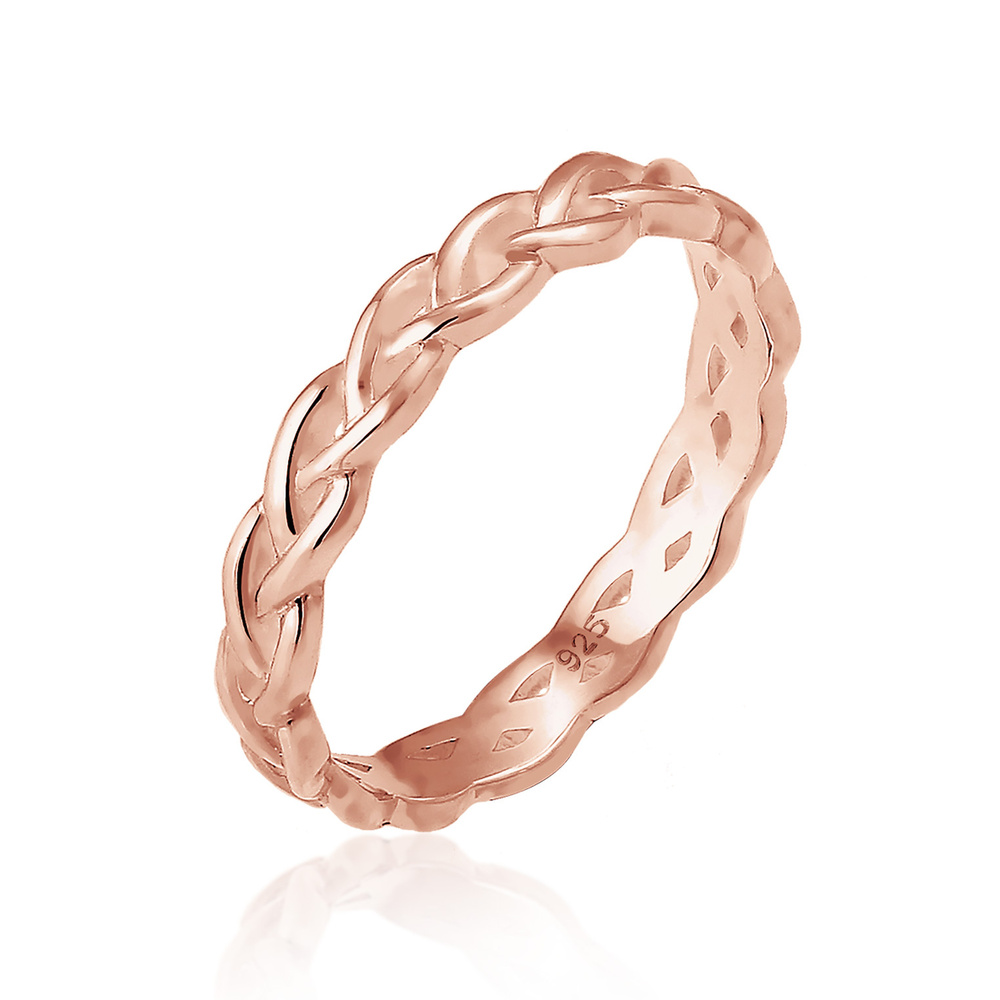 Elli Elli Bague Femmes Tressé Infini Nœud Tendance en Argent Sterling 925 Bague