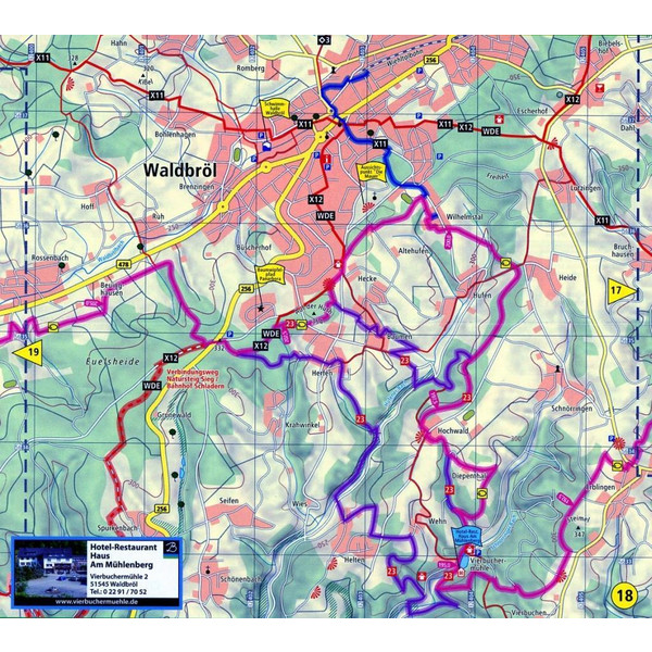 Bergischer Panoramasteig Wanderkarte 1 : 30 000 - Wanderkarte