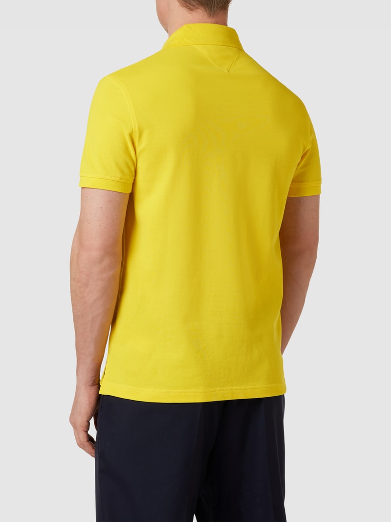 Poloshirt mit Label-Stitching in gelb