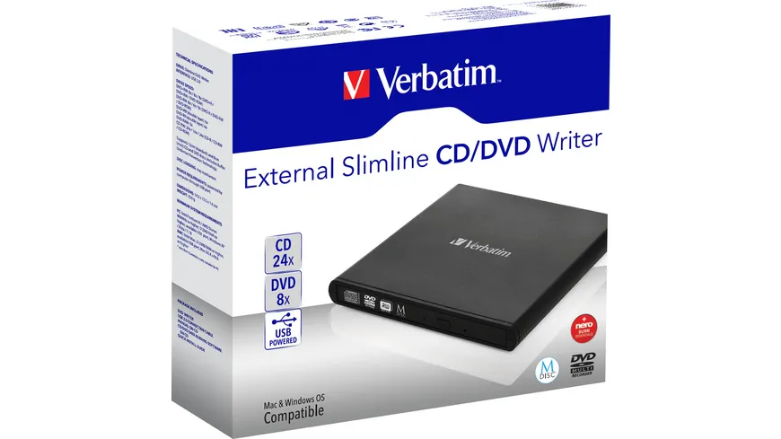 DVD Recorder, USB 2.0, 8x/6x/24x, Slimline