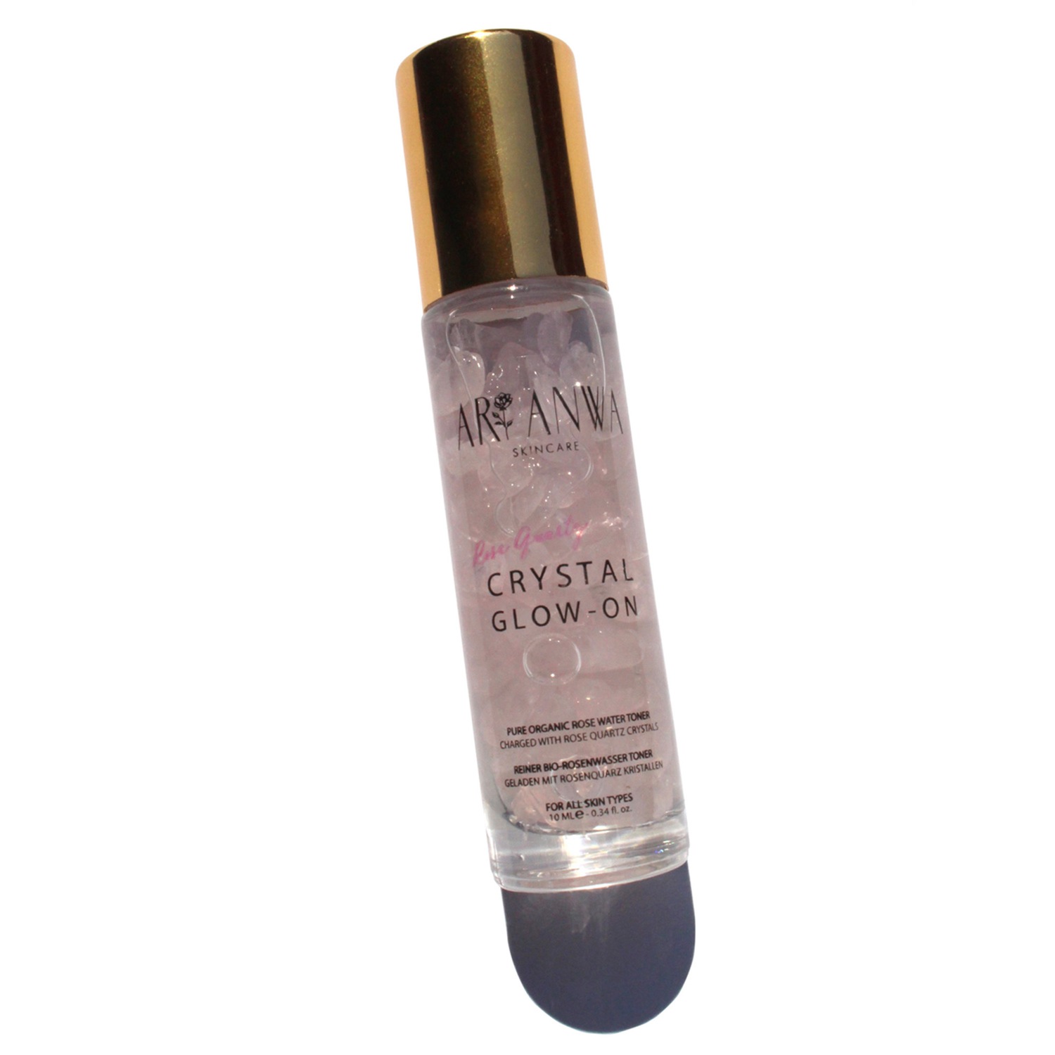 Kühlender Roll-On mit Rosenquarz und Rosenwasser - Crystal Glow On